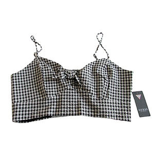 GUESS Gingham Crop Top Bustier